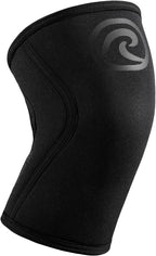 Rehband RX Knee Support for Strength Training & Fitness - 7mm Neoprene Knee Sleeve, Flexible & Non-Slip, Knee Sleeve for Men & Women, Colour:Carbon/Black, Size:Large