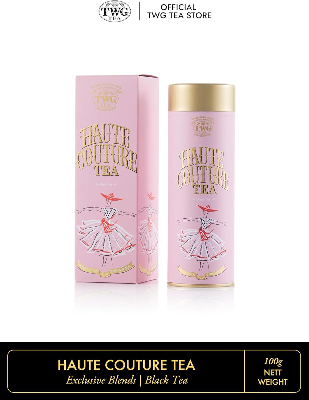 TWG Tea | Haute Couture Tea | Black Tea | Caramel & Rose | Haute Couture Tin, 100g | Gift Set