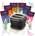 Italwax Brazilian Waxing Kit – Automatic Wax Warmer with Hard Wax Beads, No Temperature Control Needed, Easy-to-Clean Silicone Pot, Painless Hair Removal for Sensitive Skin, Face, Bikini & Body