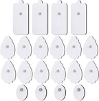 TENS/EMS Unit Replacement Pads NURSAL 20 Pack 3.5mm Snap Electrode Patches for Electrotherapy, Reusable Self-Adhesive Electrodes Pads, Compatible with Belifu, AVCOO, MEDVICE TENS (White)