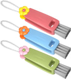 3 Pack 3-in-1 Cup Lid Gap Cleaning Brush Set Multifunctional Silicone Crevice Cleaner Tool for Bottle Straw Tumbler Kitchen with Cute Petal-Shaped Design Multicolored