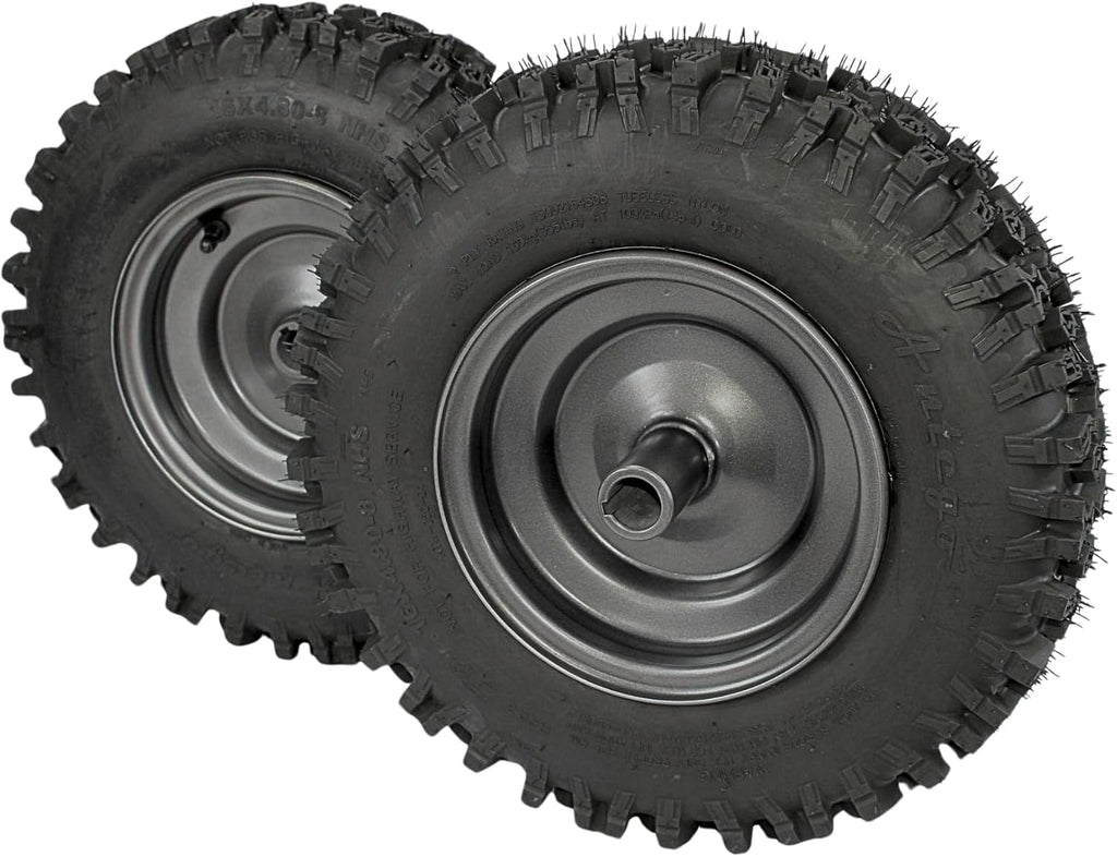 (Set of 2) Replacement for Ariens 07101201, 07101202 Keyed 16x4.80-8 Tire Wheel Assy with new improved non directional Snowblower tire