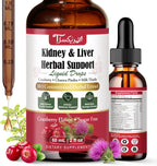 Kidney Cleanse & Liver Support Liquid Drops with Cranberry 20:1, Chanca Piedra & Milk Thistle, Herbal Supplement for Urinary Tract Support, Vegan, Sugar Free, 60 mL
