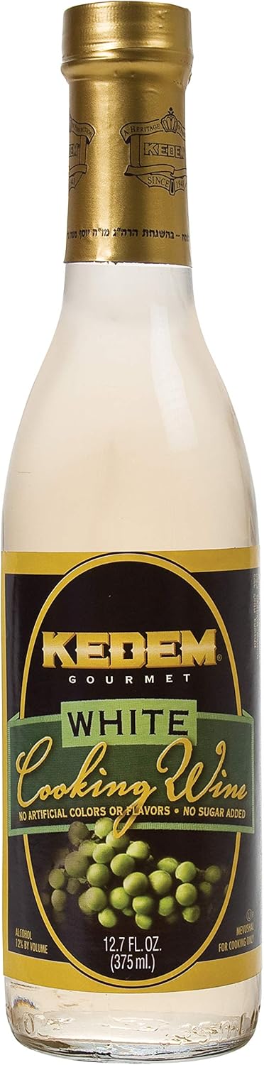 Kedem White Cooking Wine, 12.7oz Bottle, Gluten Free, Kosher
