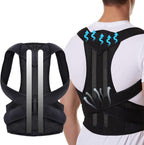 S-2XL Plus Size Posture Corrector for Men and Women Back Posture Brace Back Lumbar Clavicle Support Adjustable Posture Trainer Stop Slouching and Hunching (Black M)
