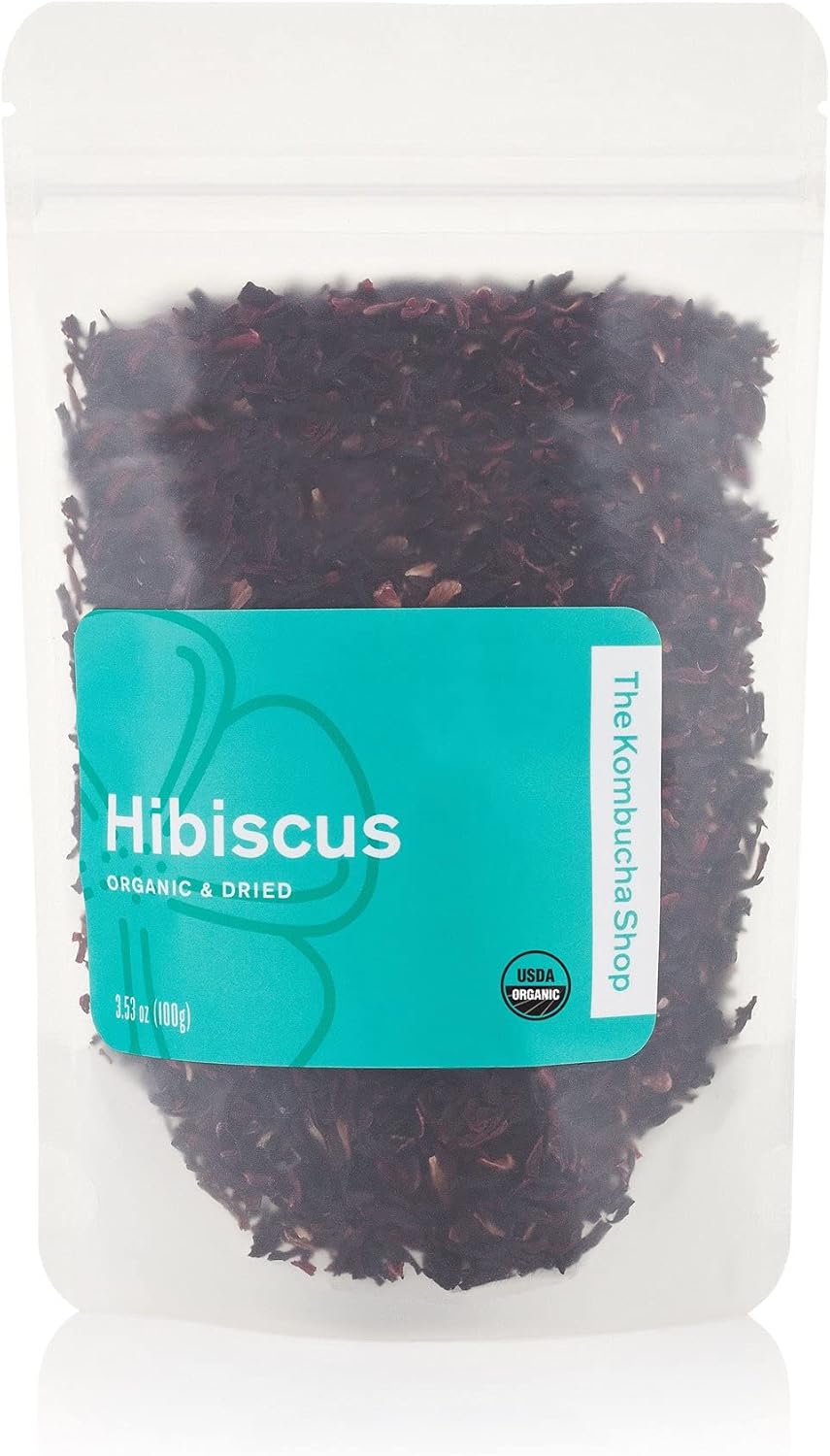 The Kombucha Shop, Organic Dried Hibiscus | Immunine-Boosting | Packed with Vitamin C | Perfect for Kombucha | USDA Organic