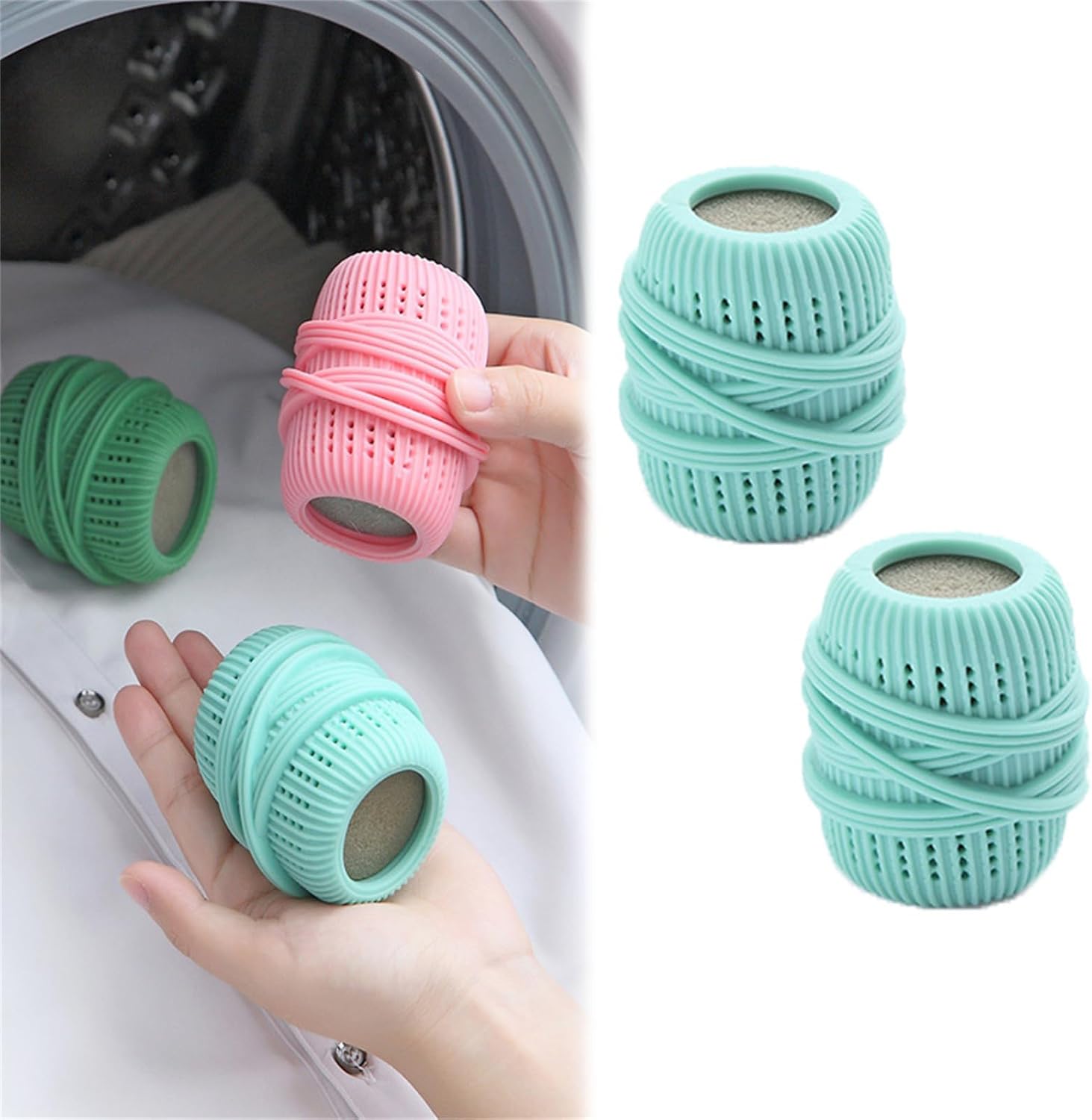 Fabric Softener Dispenser Ball 2 Pack, Liquid Fabric Softener Dispenser Ball for Washing Machine, Reusable Fabric Softener Ball Dispenser for Washer, Laundry Liquid Dispenser Balls (Blue,2)