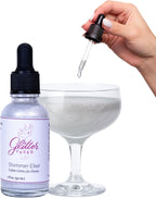 Glitter Faced Shimmer Edible Glitter for Drinks – 0 Calories, No Taste, 30ml Luster Dust for Sparkling Holiday Cocktails, Parties & Events – Made in USA - Shimmer