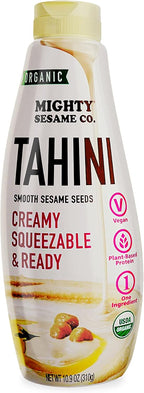 Mighty Sesame Co. Organic Tahini, Squeezable Creamy & Ready Tahini Paste, 10.9oz | Gluten Free, Vegan, Non GMO, Keto Friendly, Plant Based Protein, Kosher