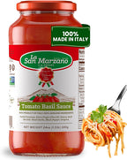 La San Marzano Tomato Basil Sauce, 24 oz, Pasta Sauce Made in Italy, All Purpose Tomato Premium Quality, All Natural, Mediterranean Diet, Non GMO, Vegan, Gluten Free
