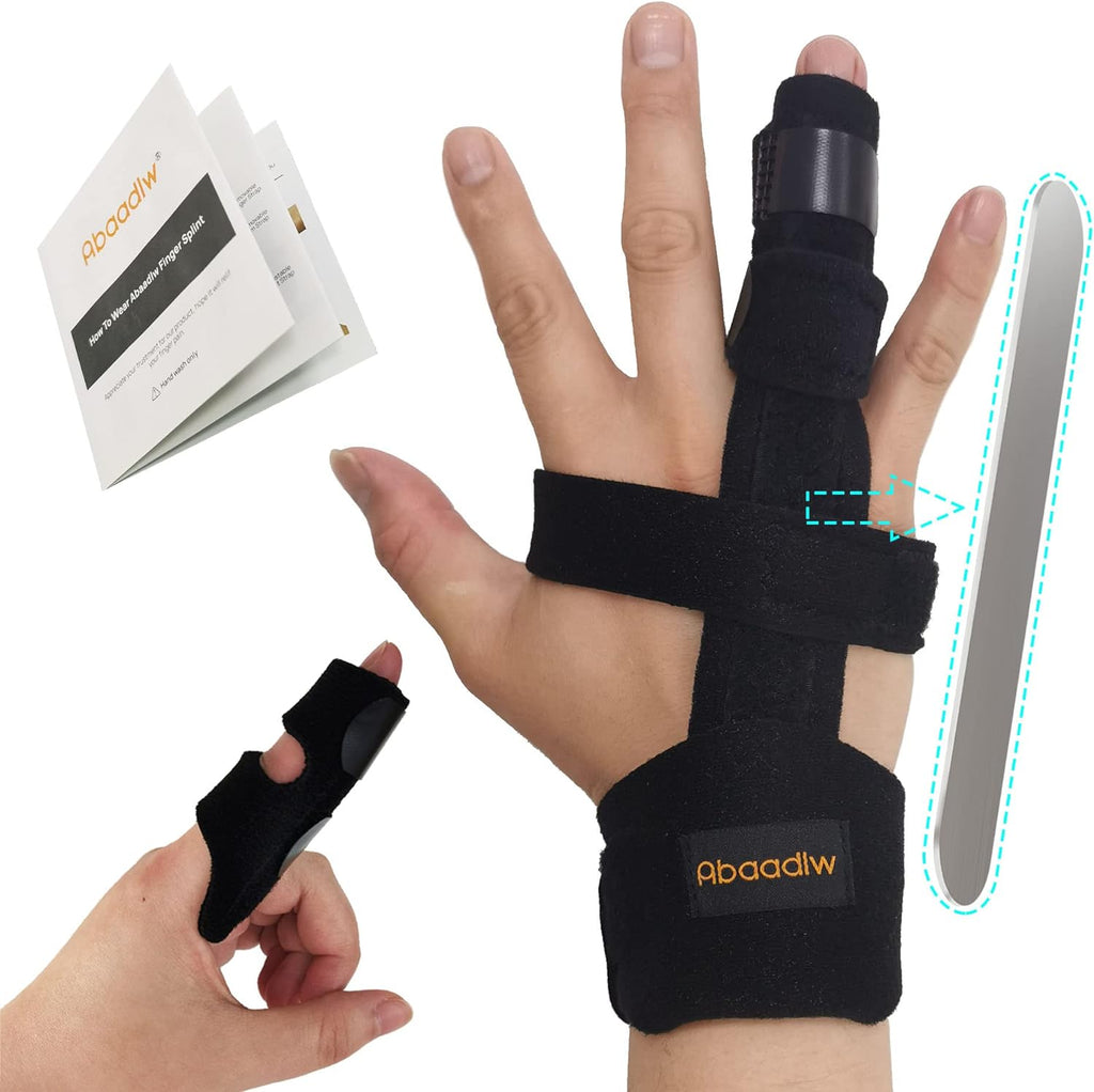 Abaadlw Trigger Finger Splint 2 Pcs, Adjustable Index Finger Splint, Finger Splint Middle Finger, Ring Finger Splint, Pinky Finger Splint,Hand Brace