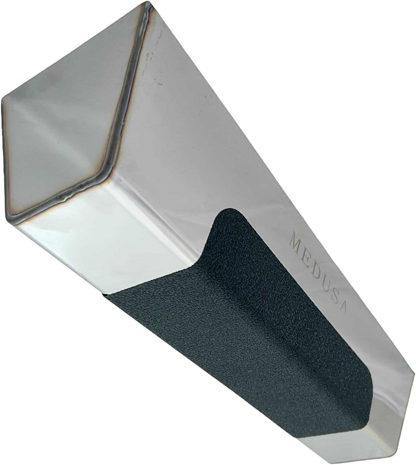MEDUSA 14" Professional Grade Heli-Arc Welded Stainless Steel Drywall Taping Mud Pan with Non-Slip Grip, Easy Clean Knives 14" And Under, Durable, Built to Last