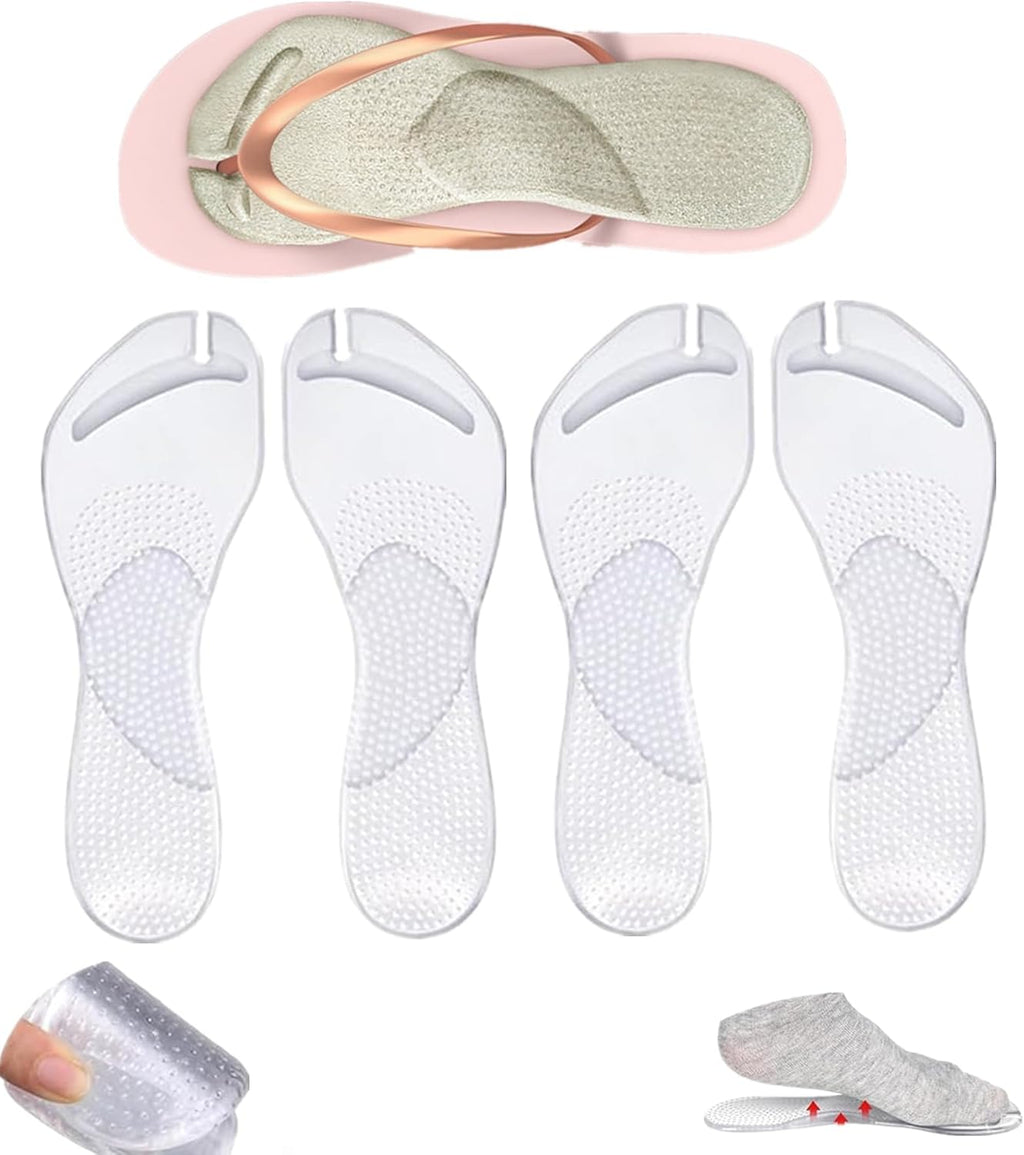 2 Pairs Gel Arch Support Cushion Insoles for Flip Flop Thong Sandals,Gel Adhesive Arch Support Flip Flop Thong Inserts Self Adhesive Gel Arch Support Cushion Insoles Pain Relief