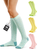 FITRELL 4 Pairs Compression Socks for Women & Men, 15-20mmHg Circulation Support for Athletic Travel Daily Wear