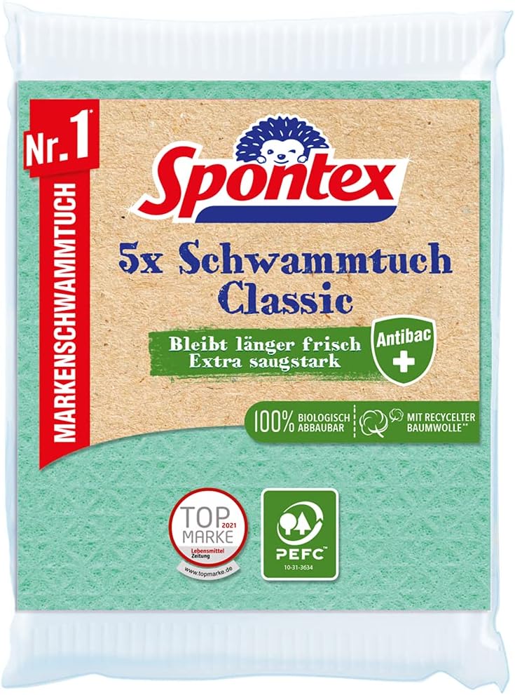 Spontex Classic Sponge Cloth, Pack of 5