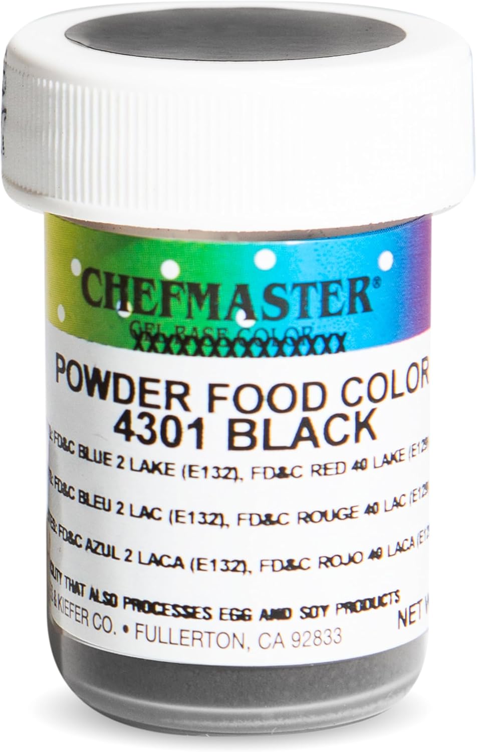Chefmaster Black Dry Powder Candy Color | Vibrant Shades | Chocolate, Macarons, Fondant | Decorating | Professional-Grade Dye | Easy-to-Use | Manufactured in USA | 3 grams