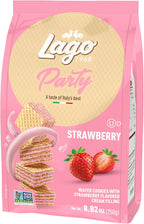 Gastone Lago Party Wafers, Strawberry, 8.82 oz – Italian Wafer Cookies with Strawberry Cream Filling, Non-GMO Verified, Authentic Taste of Italy
