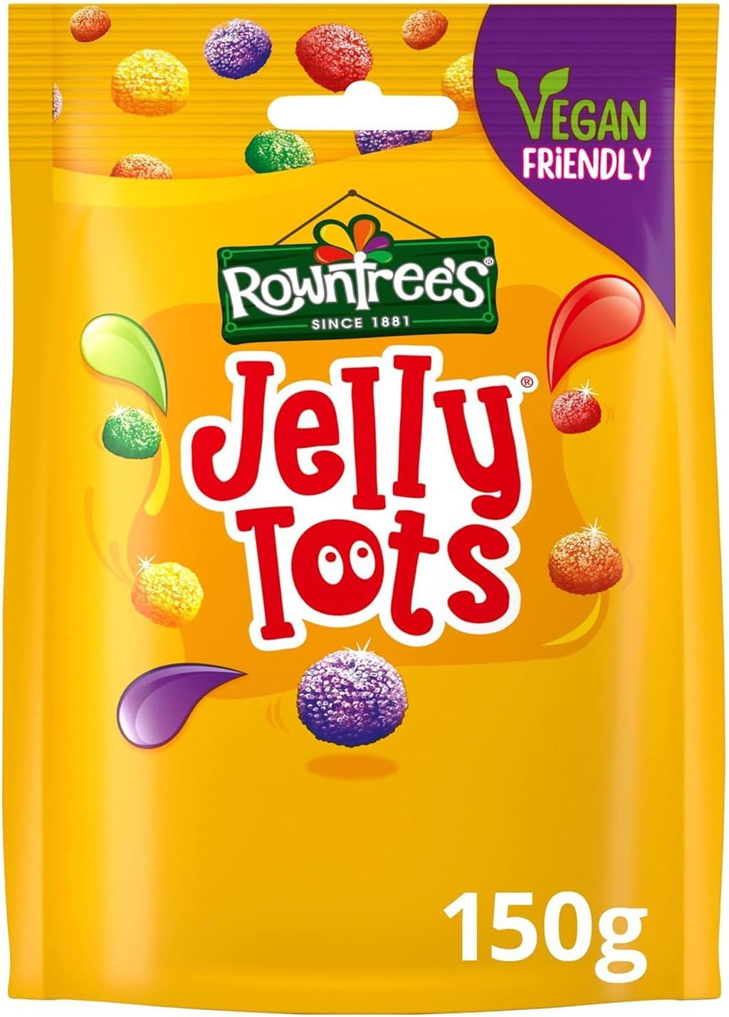 Original Rowntrees Jelly Tots Sweets Bag Pouch Imported From The UK England-Rowntrees Jelly Tots, 150 g ( Pack of 2 )