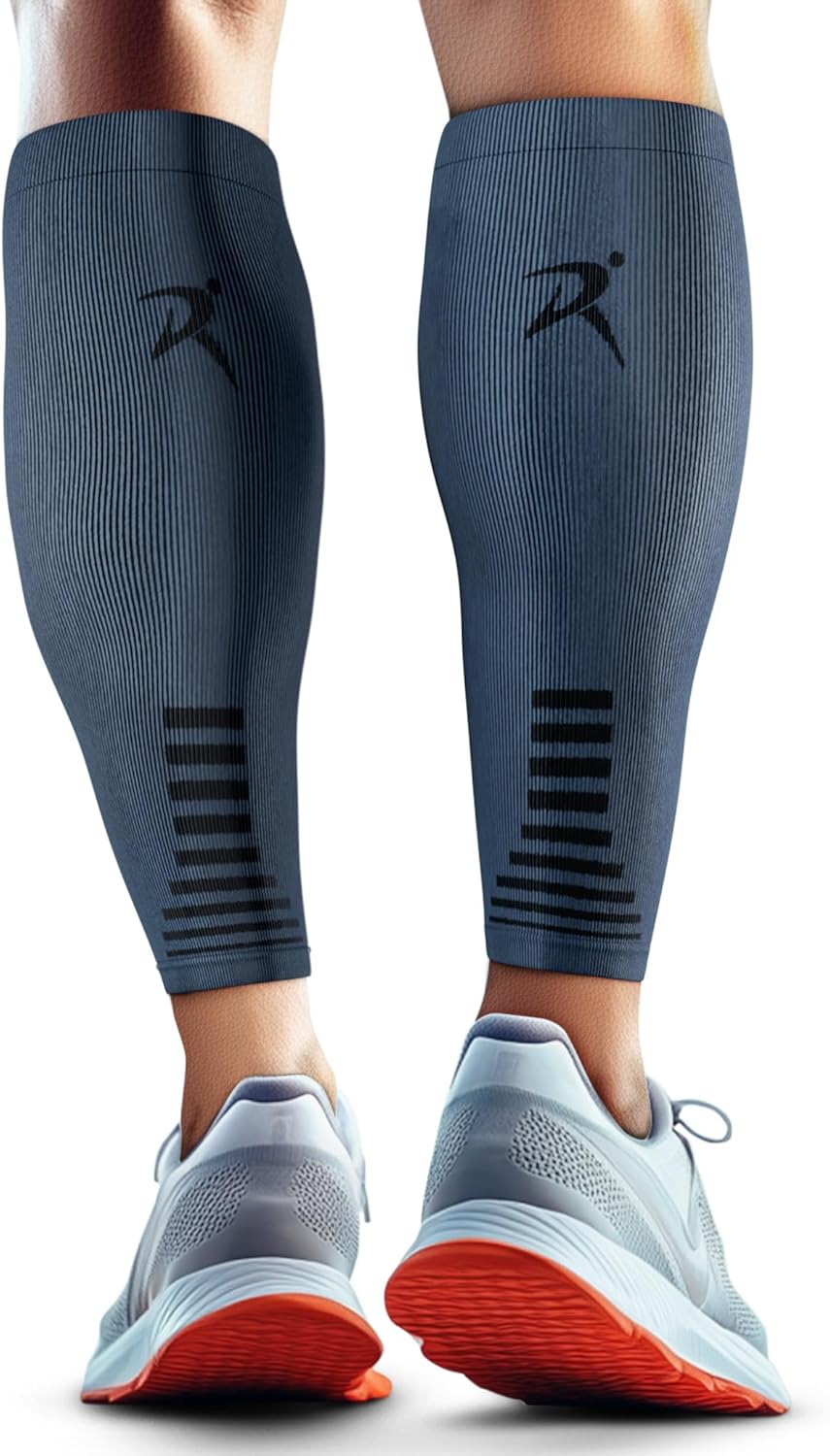 Rymora Calf Compression Sleeves Men Women - Leg Compression Sleeve Footless Socks - Shin Splint Relief Fitness Running