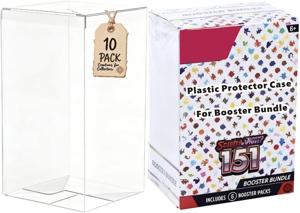 Booster Bundle Case, Foldable Clear Plastic Booster Bundle Protector Display Box, Compatible with Booster Bundle/Build & Battle Collectors Cards Protector for Trading Card Storage (10PCS)