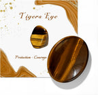 GolbalJew Tigers Eye Thumb Worry Stone for Anxiety Healing Crystals Sets, Hand Carved Crystals and Healing Stones, Meditation Crystal Reiki Natural Relax Palm Stone for Anxiety Therapy Relief