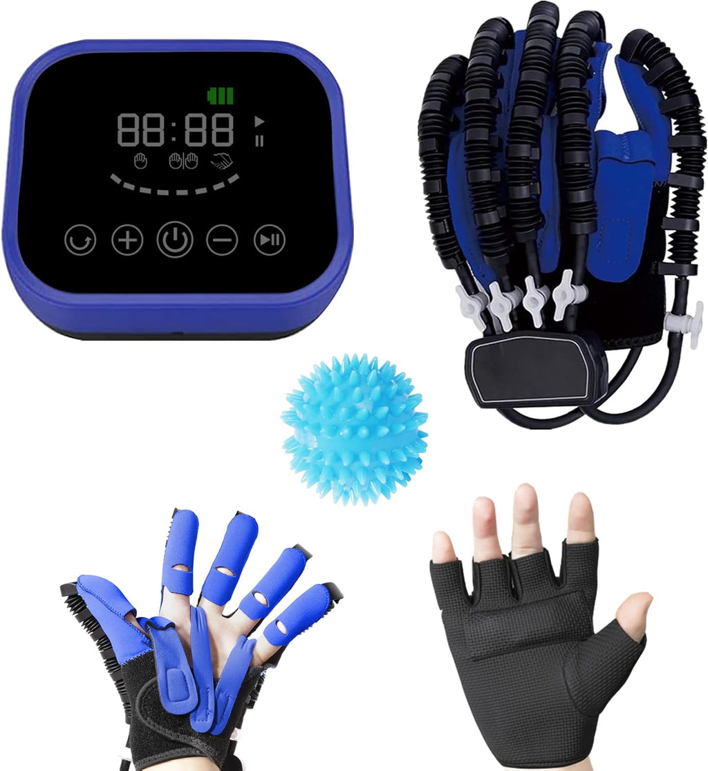 Finger And Hand Function Rehabilitation Trainer Robots Rehab Gloves Children Recovery Exercise Gifts Equipment For Dementia Arthritis Stroke Hemiplegia Patient (Left hand-Size M)