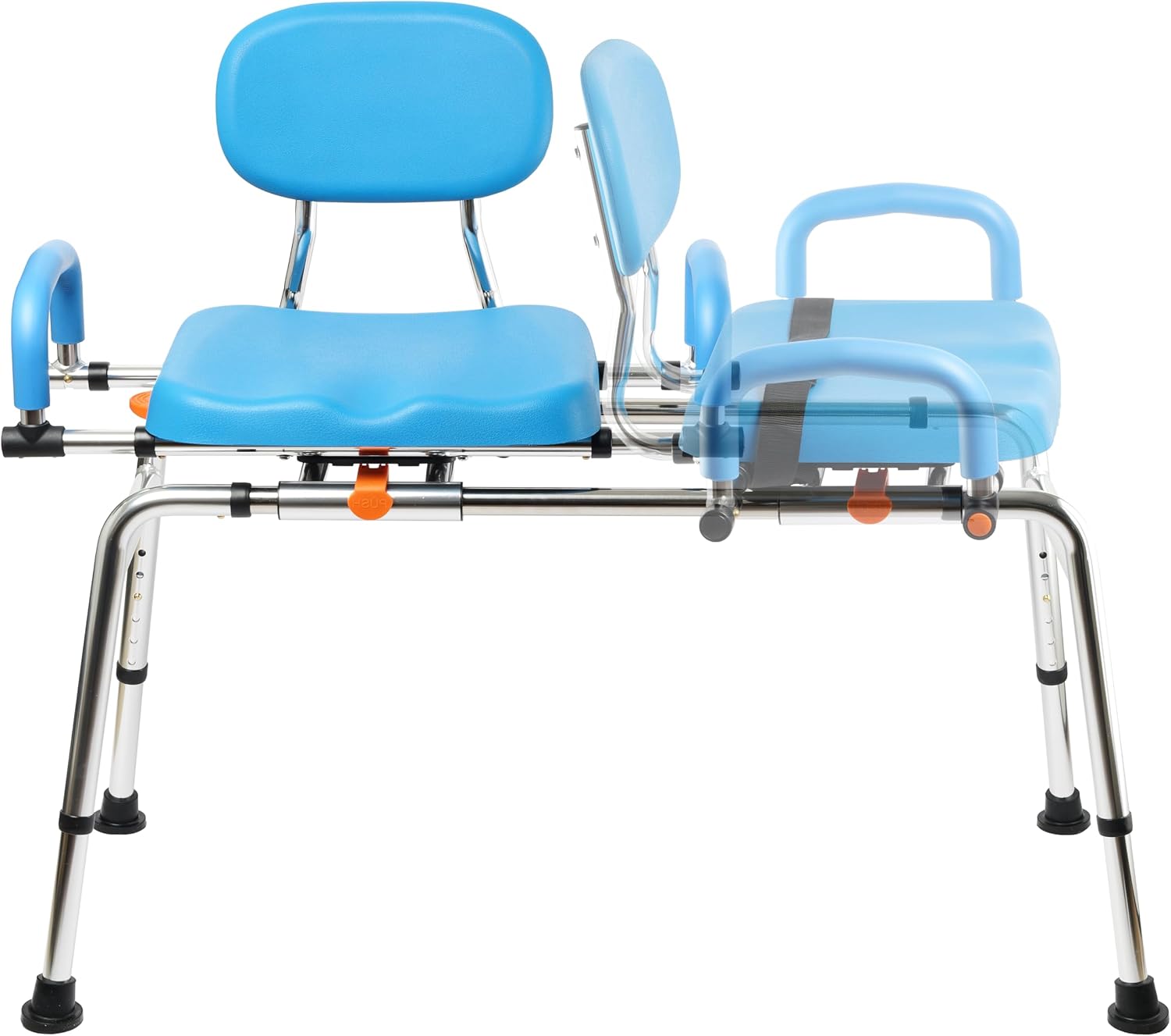 360° Swivel & Sliding Tub Transfer Bench – 450 lbs Capacity, Foam Padded Seat with Backrest, Pivoting Arms, Height Adjustable, for Seniors & Mobility Assistance