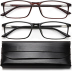 Reading Glasses for Women and Men, Rectangular Readers, Blue Light Blocking Computer Reading Glasses for Work and Daily Use