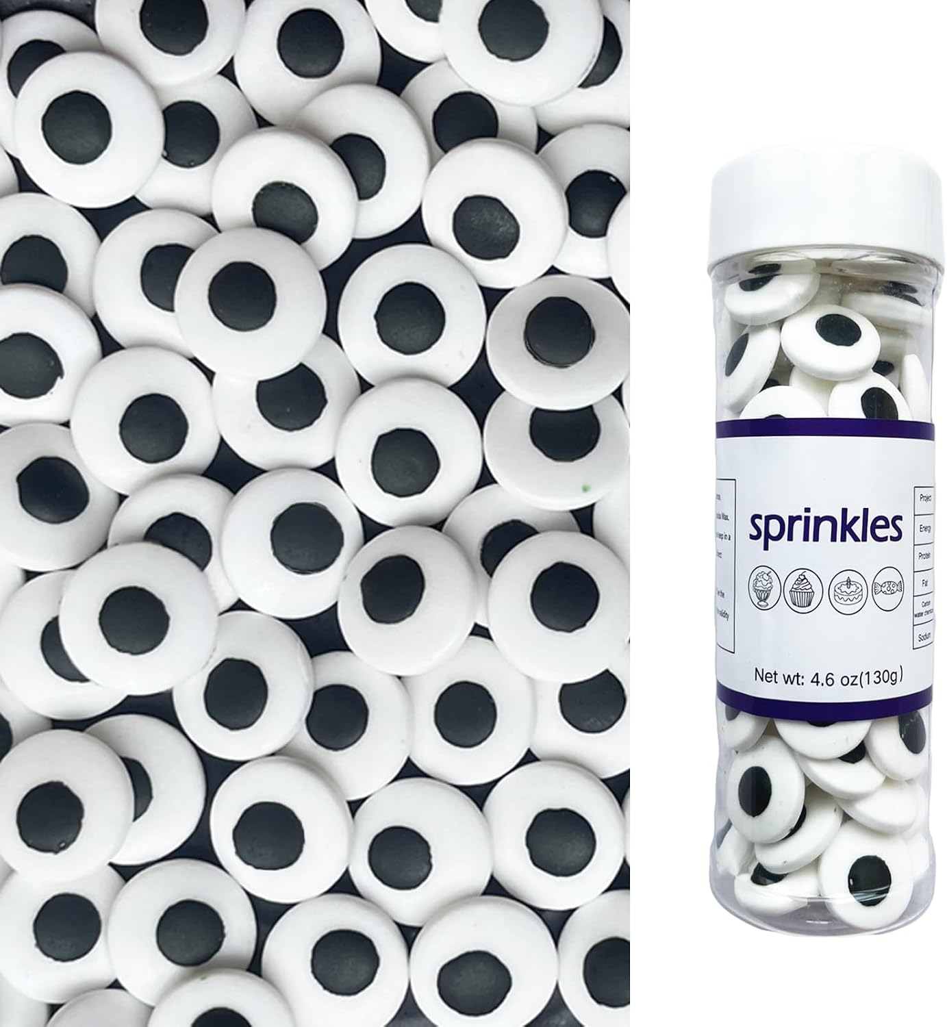 Halloween Weraru Big Candy Eyeballs Eye Ball Sweets Cake Cupcake Toppers Cookie Dessert Sprinkles Decorations for Birthday Party Supplies 4.2Ounce