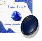 GolbalJew Lapis Lazuli Thumb Worry Stone for Anxiety Healing Crystals Sets, Hand Carved Crystals and Healing Stones, Meditation Crystal Reiki Natural Relax Palm Stone for Anxiety Therapy Relief