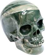 Top Natural Crystal Skull Head Sculptures & Statue,Unique Halloween Skull Gifts for Men & Women, Healing Crystal Gifts & Decor, Chakra Crystals and Healing Stones, Skull Decor (Nine Dragon Jade)