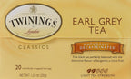 Twinings of London Decaffeinated Earl Grey Black Tea Bags, 20 Count