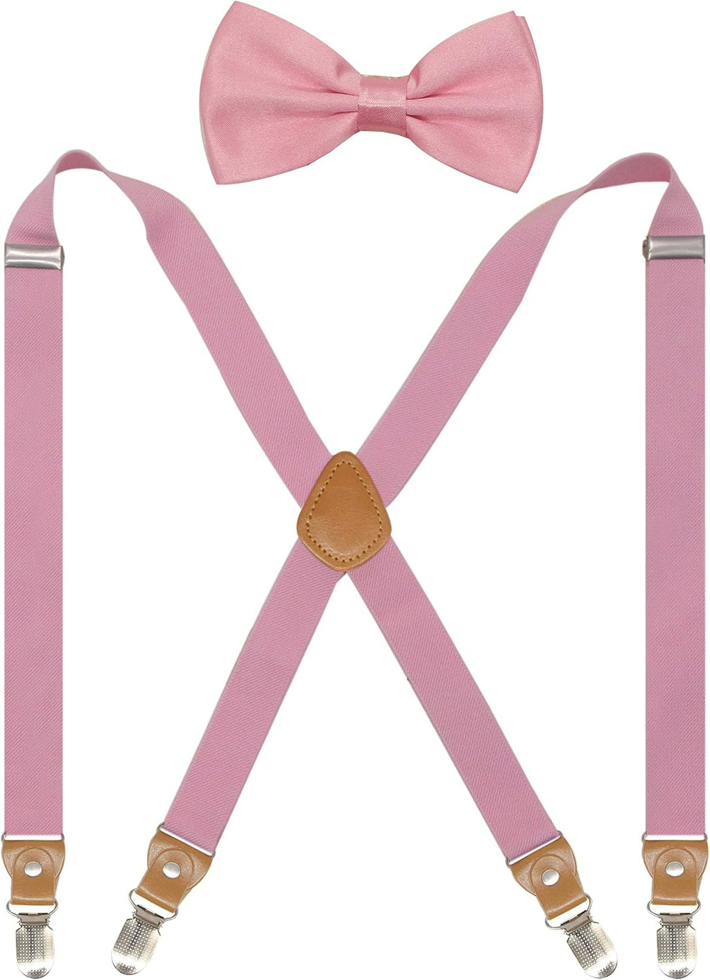 Suspenders Men&Women Bowtie Set X Back Suspender For Wedding&Formal Events with 1 Inch Wide Elastic Braces