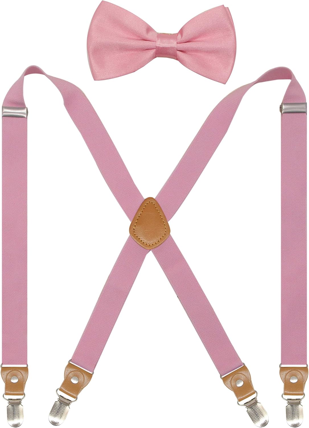 Suspenders Men&Women Bowtie Set X Back Suspender For Wedding&Formal Events with 1 Inch Wide Elastic Braces