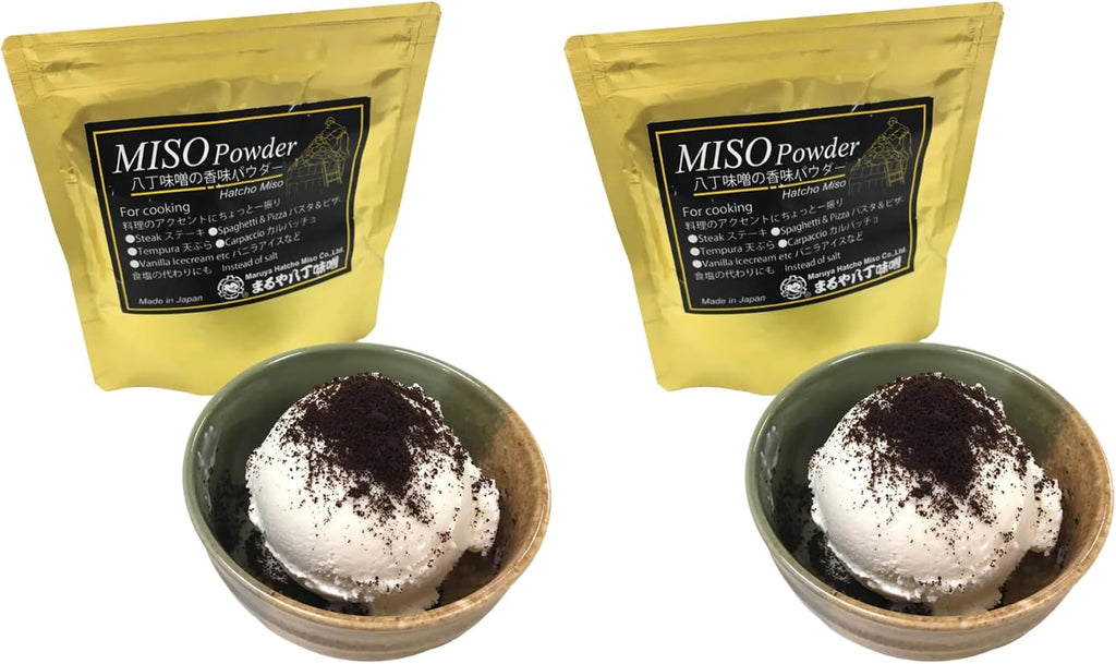 Hatcho Miso Powder - Pack of 2-1.76 oz (50 g) x 2 - All-Natural Fermented Soybean Seasoning - For Soups, Marinades, Sauces - Product of Japan