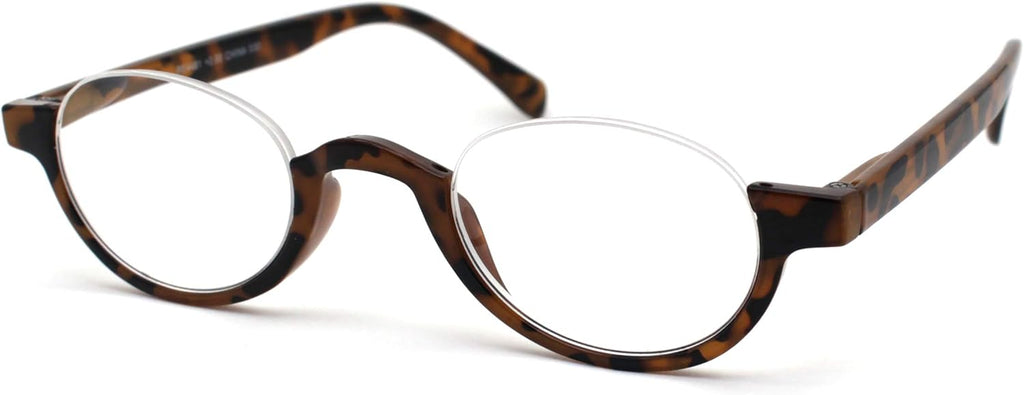 SA106 Bottom Half Plastic Rim Round Oval Powered Reading Glasses