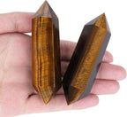 YATOJUZI 3.5" Tiger's Eye Healing Crystals Wand Natural Crystals and Healing Stones Large Hexagonal Crystal Points for Meditation Divination Reiki Energy Balancing 1PCS