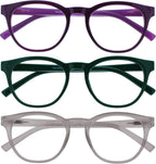 OPULIZE BLU Blue Light Blocking Reading Glasses for Women Men, Cool Round Frame with Anti-Glare, UV
