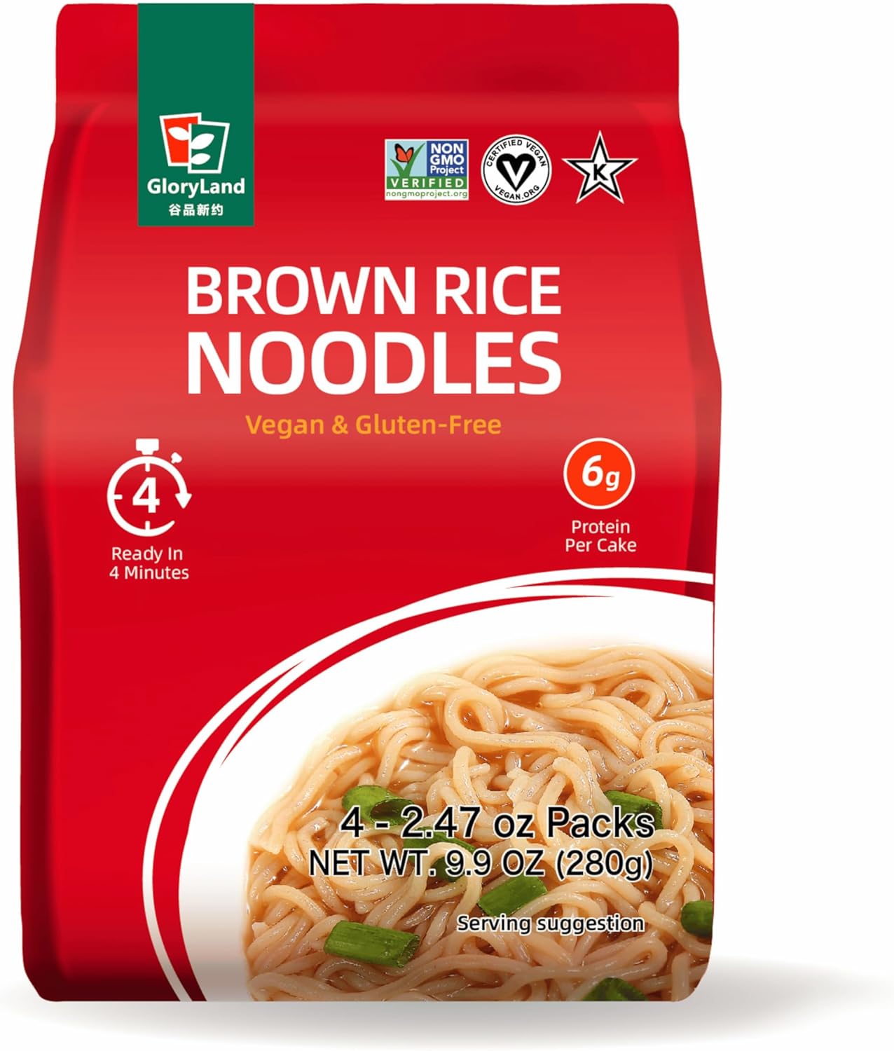 Gloryland Brown Rice Noodles (10oz) - Pack of 6