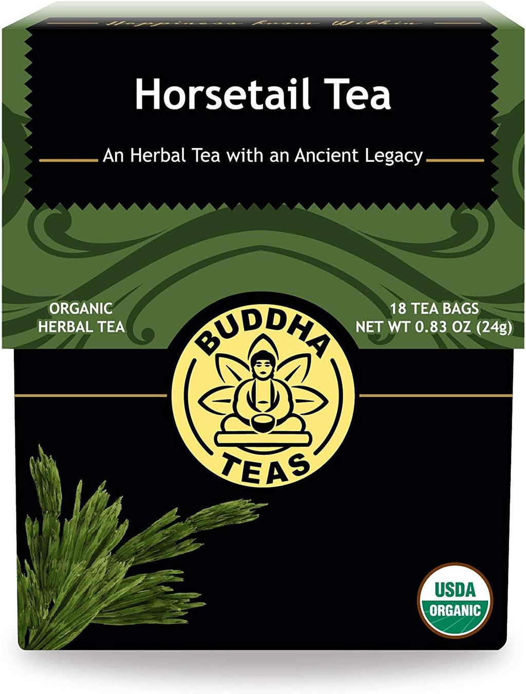 Buddha Teas - Horsetail - Organic Herbal Tea - For Cognitive Balance & Overall Health - With Antioxidants, B Vitamins & Silica - Caffeine Free - 100% Kosher & Non-GMO - 18 Tea Bags (Pack of 1)
