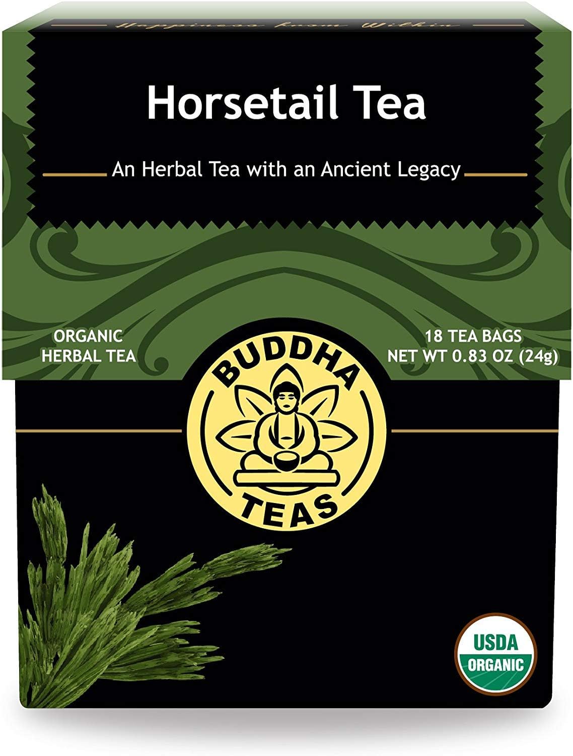 Buddha Teas - Horsetail - Organic Herbal Tea - For Cognitive Balance & Overall Health - With Antioxidants, B Vitamins & Silica - Caffeine Free - 100% Kosher & Non-GMO - 18 Tea Bags (Pack of 1)