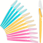 HFATMOS 12 Pcs Eyebrow Razor Multipurpose Exfoliating Dermaplaning Tool for Face, Facial and Eyebrow Shaper with Protective Cover for Women Men Use