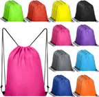 Lzerking 50 Pcs Drawstring Backpack Bulk -10 Colors, 13.4x16 Inches Reusable Drawstring Bags for Gift, Homeless, HTV, Gym, Sports, Lightweight & Machine Washable