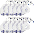 Urinary Drainage Bag with Anti-Reflux Chamber, Urine Bag with 2000 mL Volume, 48" Drainage Tube, Clips and Hanging Hook, Professional Urinary Bag for Home and Hospitals Health Aids,10 Pack
