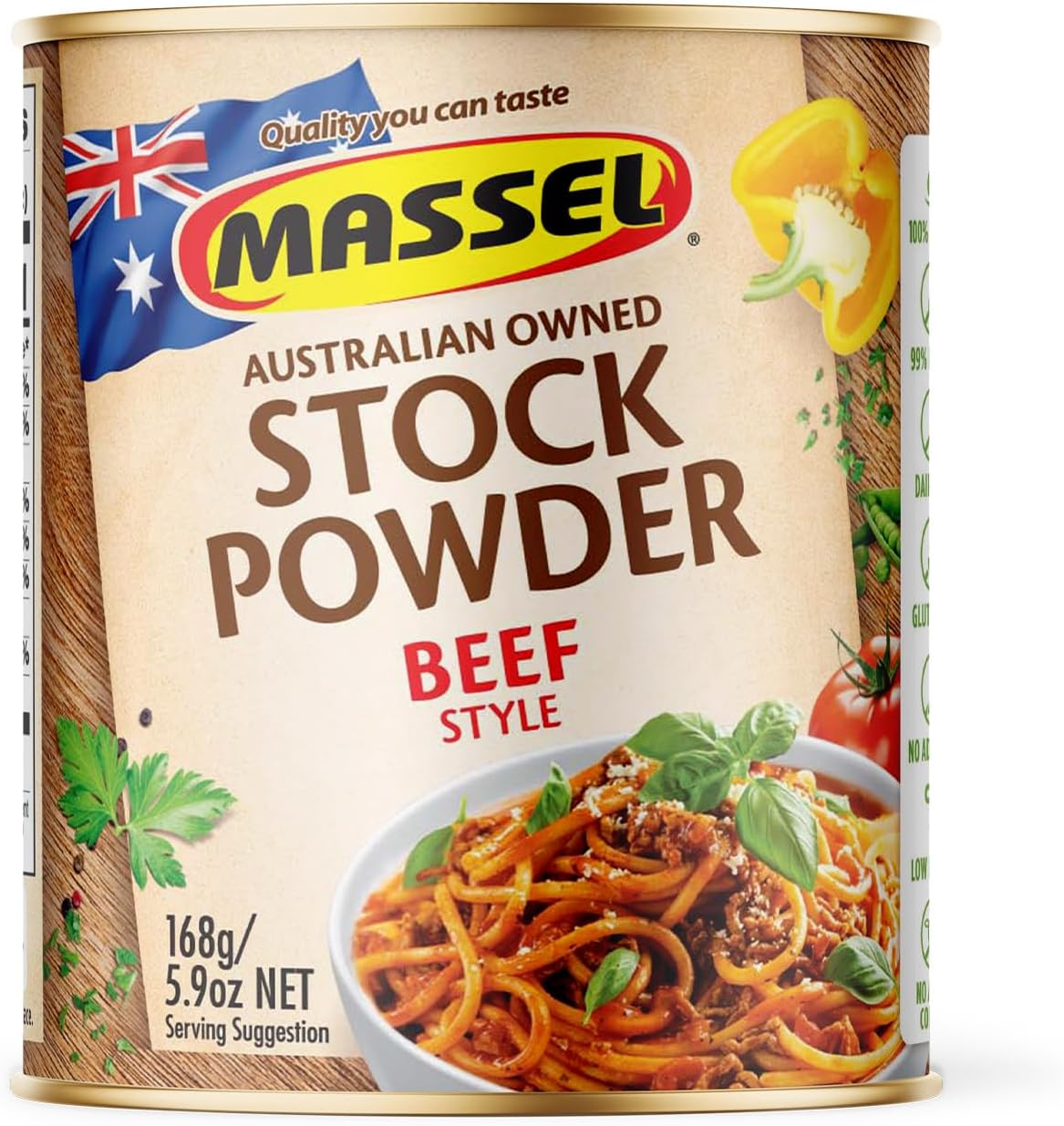Massel Beef Style Bouillon Powder | 1 x 5.9 oz | Plant Based Broth & Soup Base | Low FODMAP, Gluten & Dairy Free, Vegan, No MSG