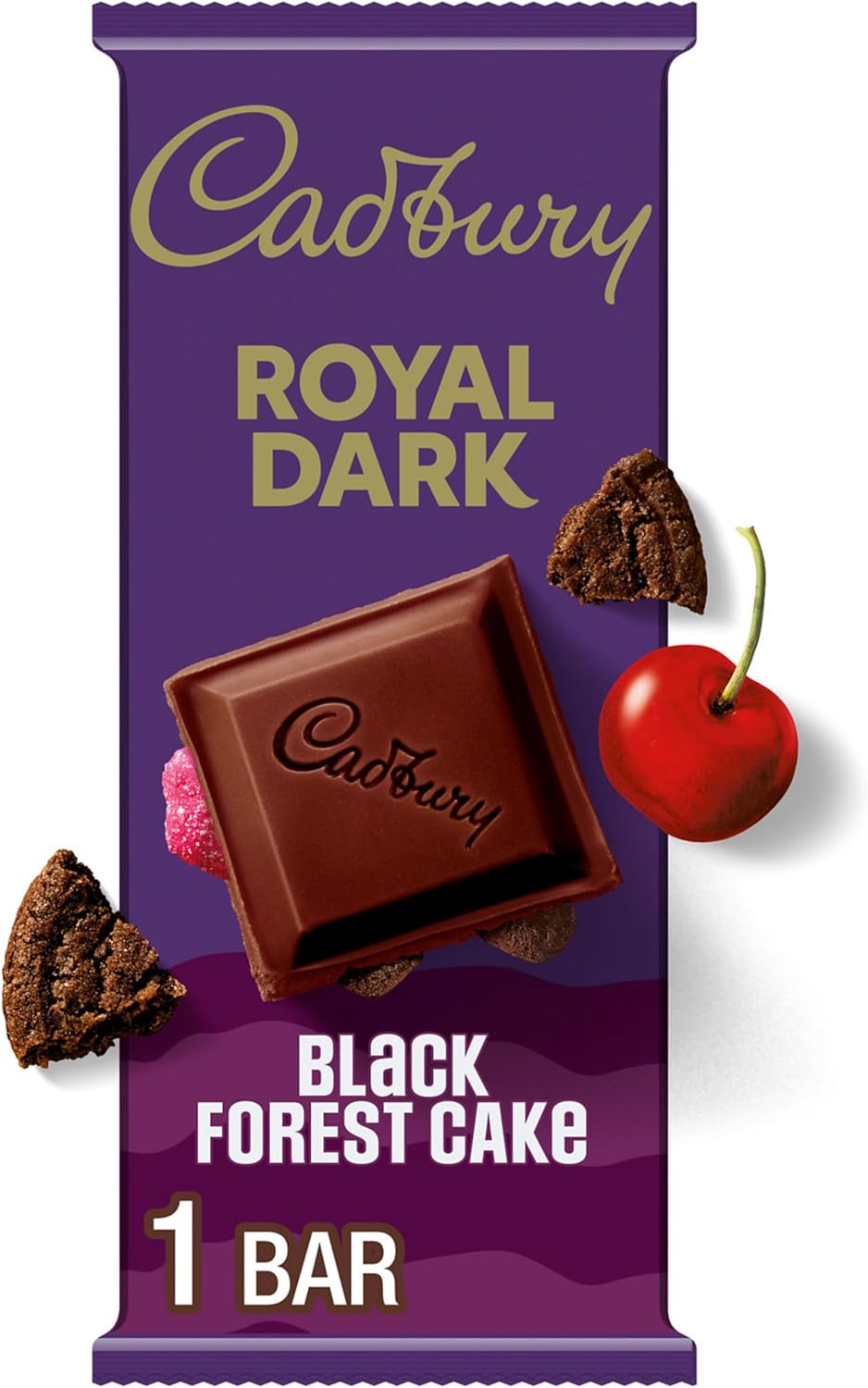 CADBURY ROYAL DARK Black Forest Cake Dark Chocolate Candy Bar, 3.5 oz