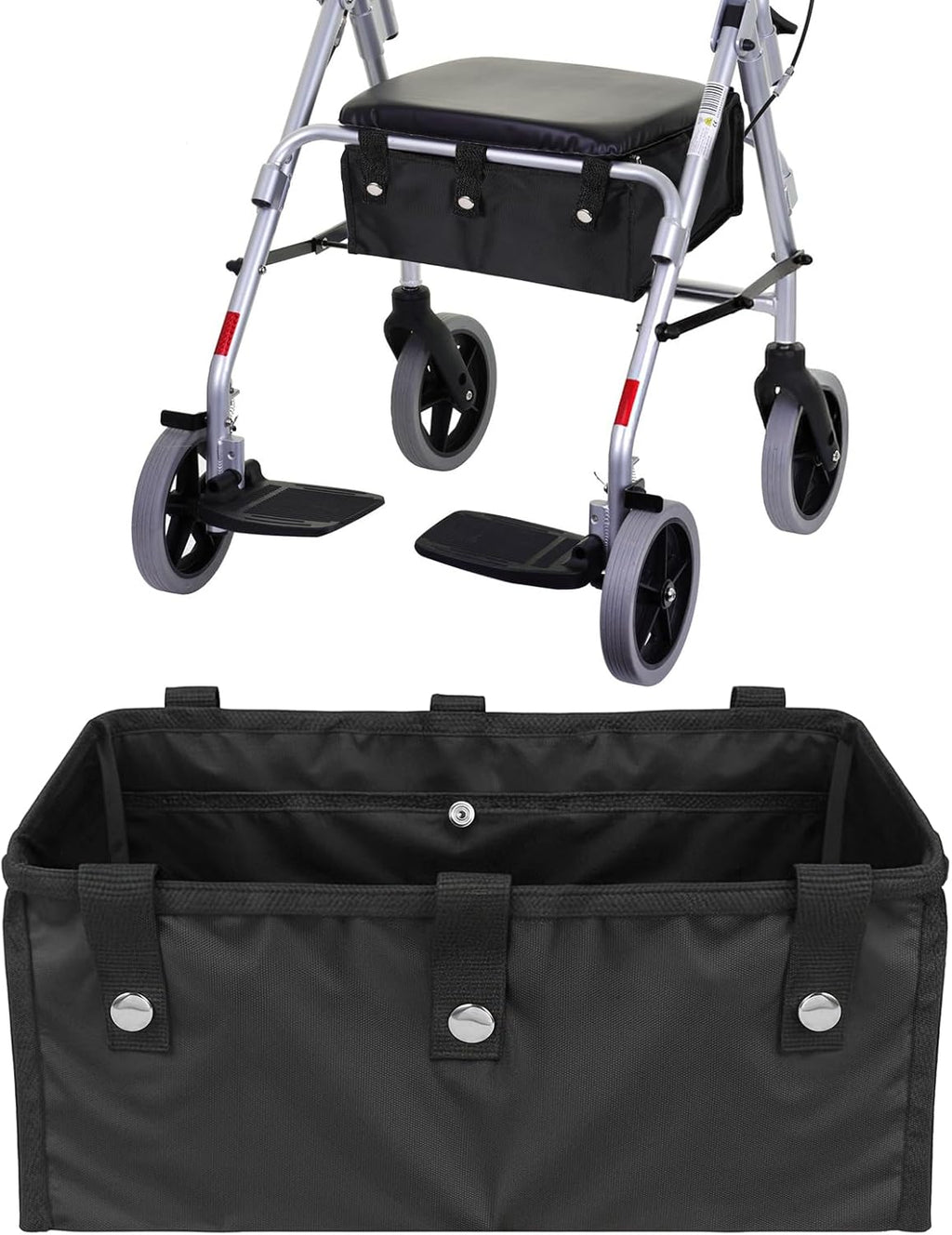 Under Seat Rollator Bags, Four Wheel Rollator Walker Basket Reusable Large Walker Bag Underseat Replacement Medical Basket Walkers Accessories Bags for Seniors Storage Book Essentials