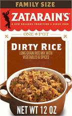 Zatarain's Rice Mix, Dirty Rice, Family Size, Gluten Free, No MSG Added, Long Grain White Rice, Onions and Bell Peppers with Cajun Seasonings, Made with Real Vegetables, 12 oz