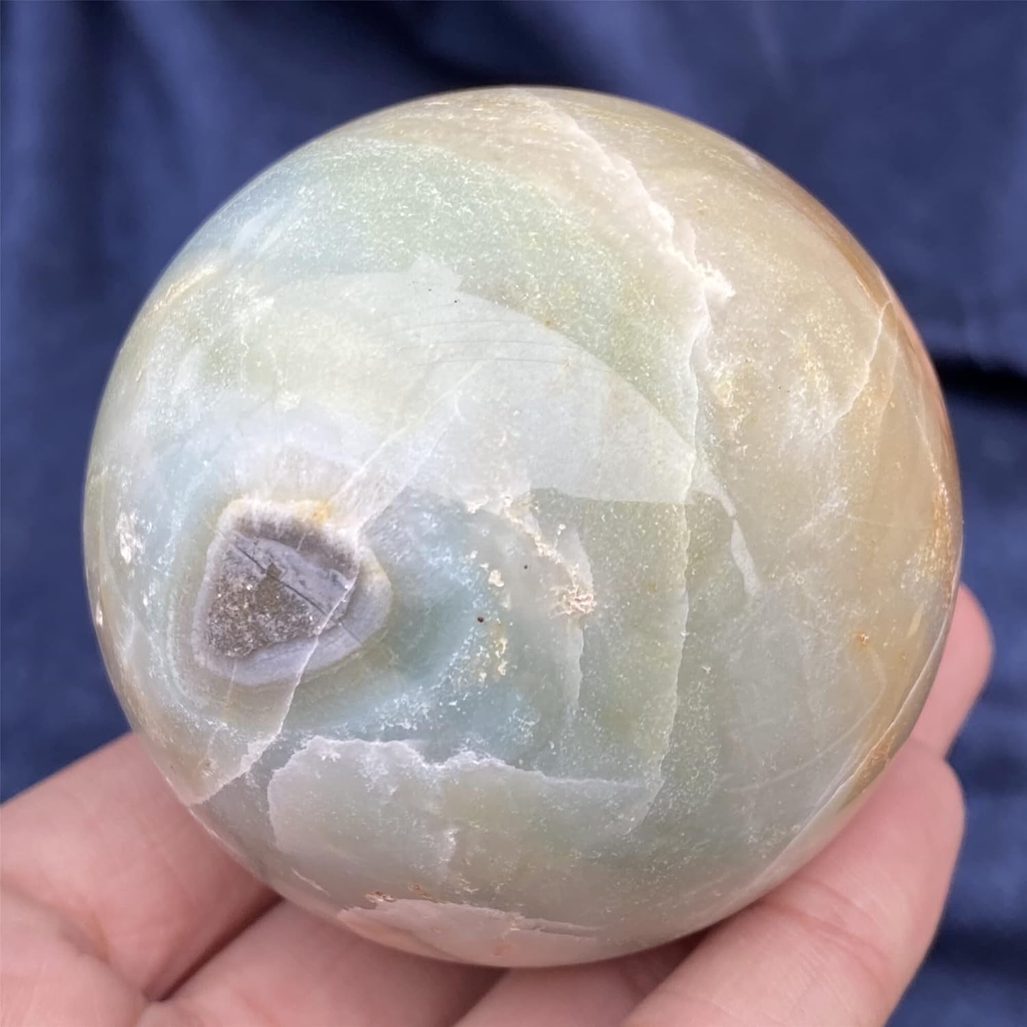 FFIME Natural Crystal Rough Quartz Decoration Natural Amazonite Ball Quartz Stone Sphere Crystal Sphere for Home Decoration (Size : 9-10CM)