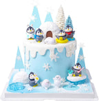 Knana 18Pcs Penguin Cake Toppers Penguin Birthday Cake Decorations with Seal Tree Snow Cake Topper for Winter Penguin Party